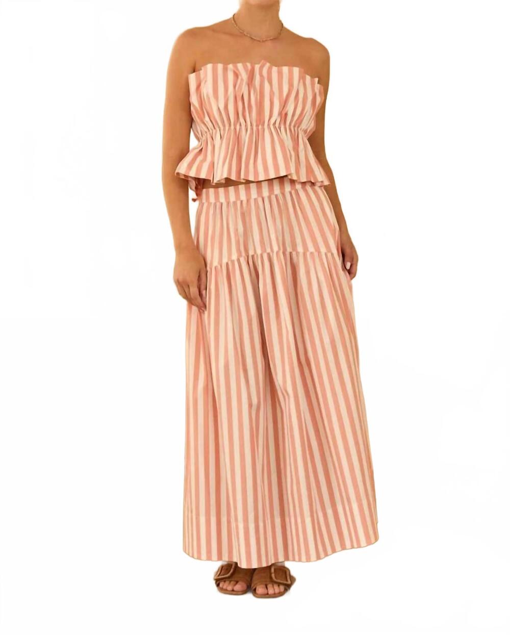 NEW SKIES ARE BLUE jayden maxi skirt in coral